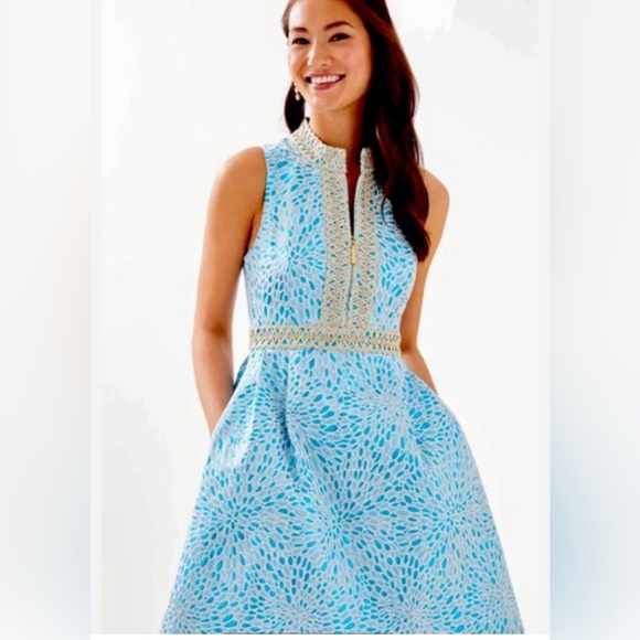 Lilly Pulitzer NWT Franci Dress Bermuda Blue LagoonSize 10🦄